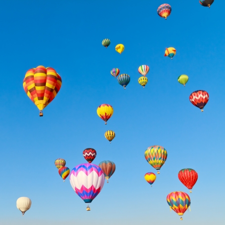 colorful hot air balloonsの写真素材