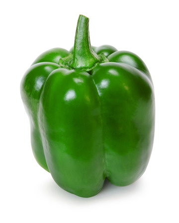 Green pepper isolated on whiteの写真素材