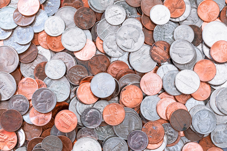 American coins backgroundの写真素材