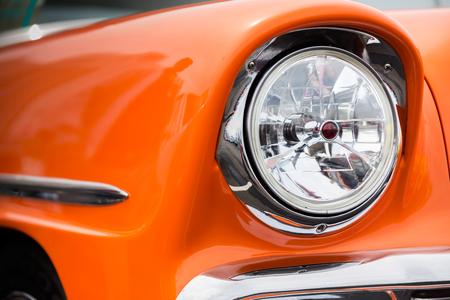 Classic car headlightsの写真素材