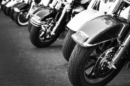 Motorcycles in a rowの写真素材