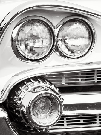 Classic car headlightsの写真素材