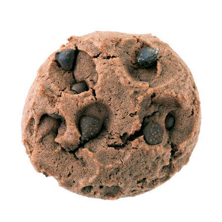 Chocolate chip cookie isolated on white backgroundの写真素材