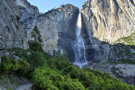 Hiking Upper Yosemite Fallの写真素材