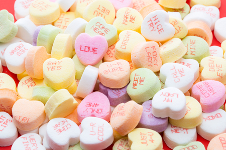 Heart shaped candies for Valentines Dayの写真素材