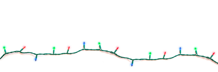 Christmas lights isolated on whiteの写真素材