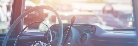 Classic car interiorの写真素材