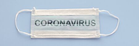 medical mask to protect against covid-19 flu, coronavirus global pandemic conceptの写真素材