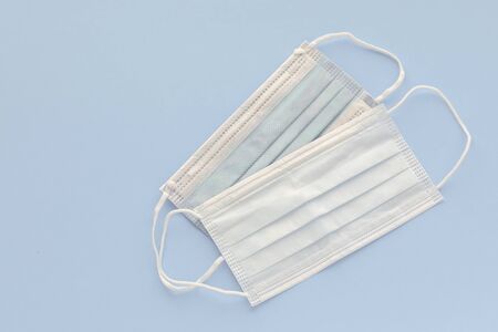 medical mask to protect against covid-19 flu, coronavirus global pandemic conceptの写真素材