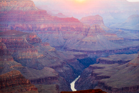 Arizona Grand Canyon National Park at sunset, United States of America.の写真素材