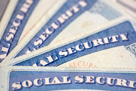 Social security cards. Retirement benefit conceptの写真素材