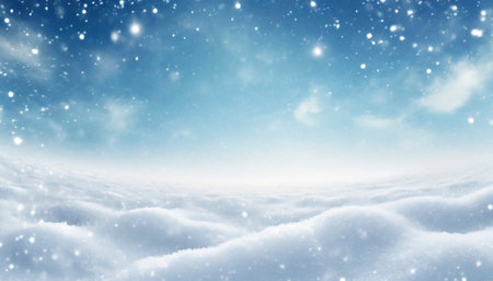 Winter background with snow and falling snowflakes. 3d illustrationの素材