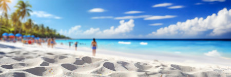 Panoramic image of beautiful tropical beach on Seychellesの素材