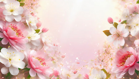 Beautiful cherry blossom background. Spring flowers. Floral backgroundの素材