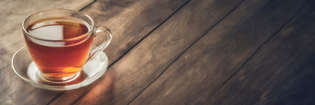 Cup of tea on a wooden background. Selective focus. nature.の素材