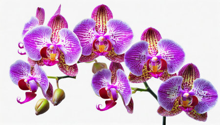 Purple orchids isolated on white background. Close up.の素材