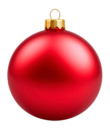 Red christmas ball isolated on white backgroundの素材