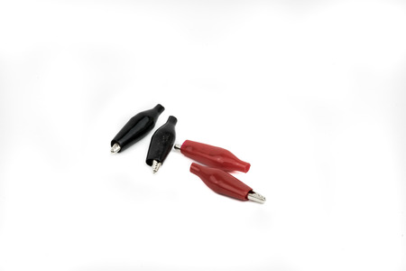 Electronic Crocodile Clips on the white background