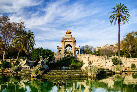 Magnificent fountain in the Parc de la Ciutadella, Barcelonaの写真素材