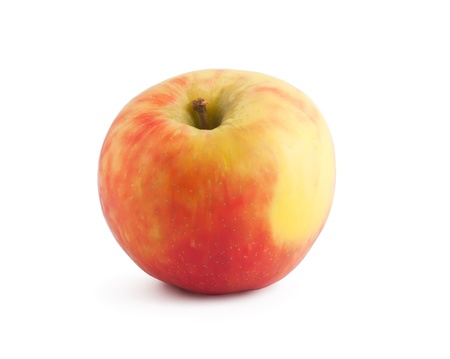 Ripe apple isolated on white backgroundの写真素材