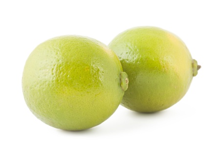 Fresh lime isolated on white backgroundの写真素材