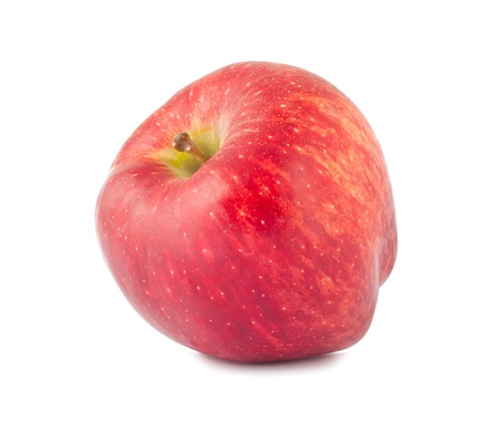 Red ripe apple isolated on white backgroundの写真素材
