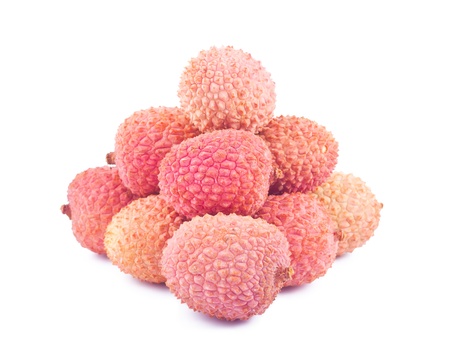 Litchi isolated on white background の写真素材