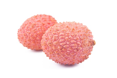 Litchi isolated on white background の写真素材