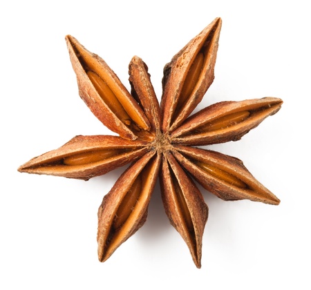 Star anise isolated on white backgroundの写真素材