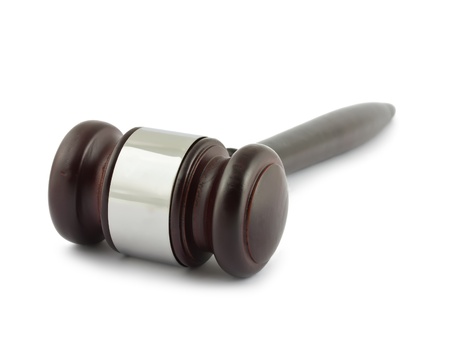 Judge gavel isolated on white background の写真素材