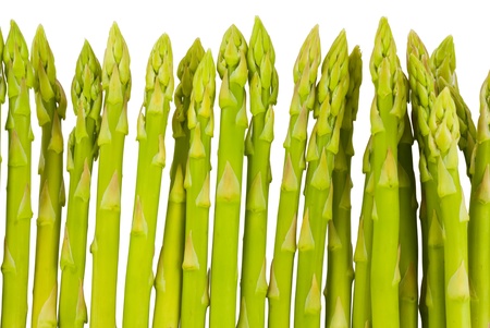 Fresh green asparagus isolated on a white backgroundの写真素材