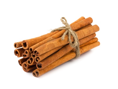 Cinnamon sticks isolated on white backgroundの写真素材
