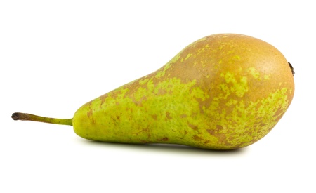 Green ripe pear isolated on white background の写真素材
