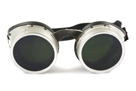 Retro welding goggles isolated on a white background の写真素材