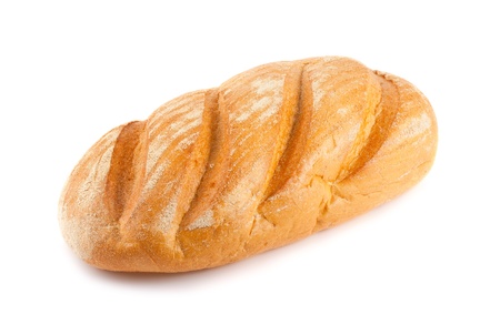 Loaf of bread isolated on white backgroundの写真素材