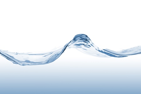 Closeup of waves of blue water on white background Closeup of waves of blue water on white background