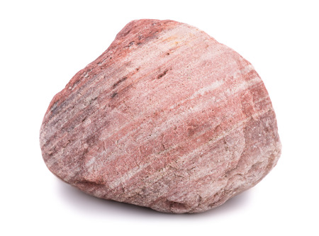 Big textured stone isolated on white backgroundの写真素材