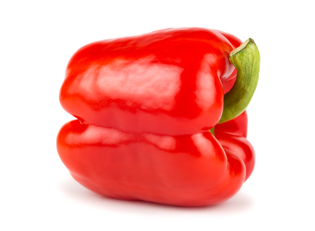 Red sweet pepper isolated on white backgroundの写真素材