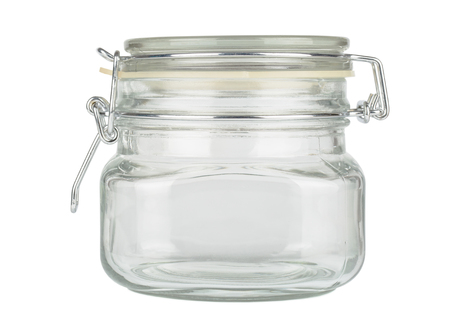 Close up of jar isolated on white backgroundの写真素材