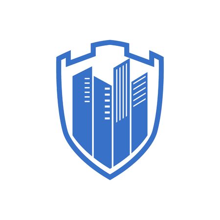 Shield and Building icon Designのイラスト素材