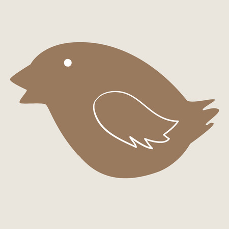 Christmas decorated bird cookie on beige backgroundのイラスト素材