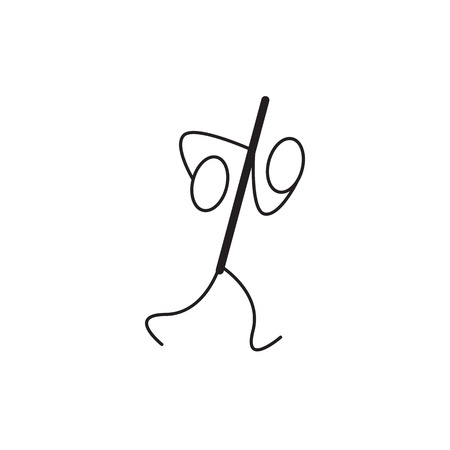 Stylized black percent sign with legs and hands running quickly isolated on white backgroundのイラスト素材