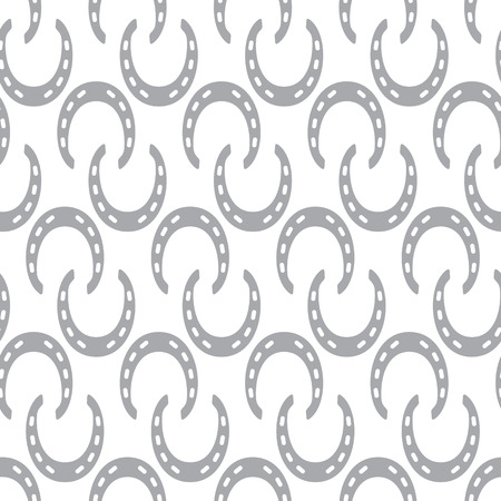 Seamless pattern with repeating grey colored horseshoe with eight holesのイラスト素材