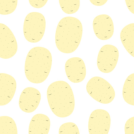 Seamless pattern with potatoes isolated on white backgroundのイラスト素材