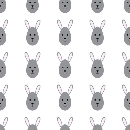 Easter seamless background with repeating bunny head in the shape of egg. For wallpaper, wrapping paper, textile decoration, invitations, greeting cards, postcardsのイラスト素材