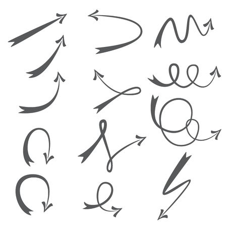 Set of different shaped arrows. Design elementsのイラスト素材