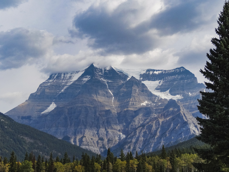 Canadian wilderness with rocky mountains at sunset as seen in banff national park alberta canadaの写真素材