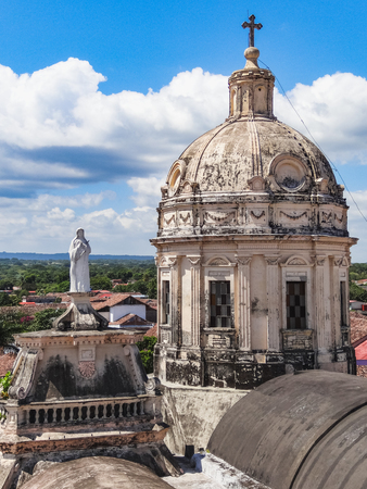 Old and famous cathedral of managua in nicaragua octoberの写真素材