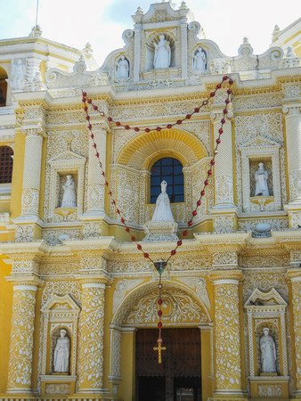 beautiful architecture in the city of antigua in guatemalaの写真素材