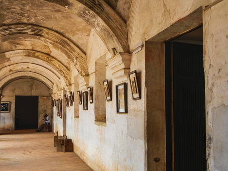 beautiful architecture in the city of antigua in guatemalaの写真素材